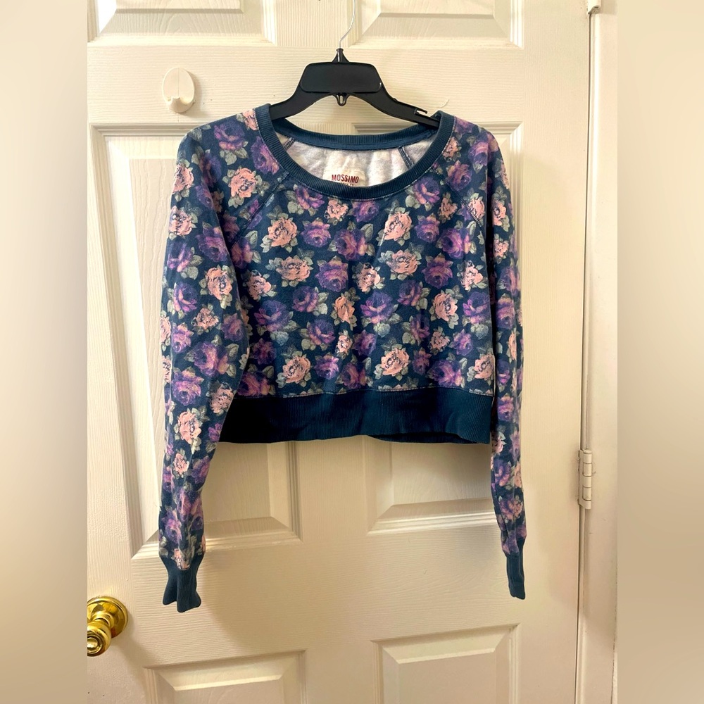 Vintage Mossimo Floral Crop Sweatshirt